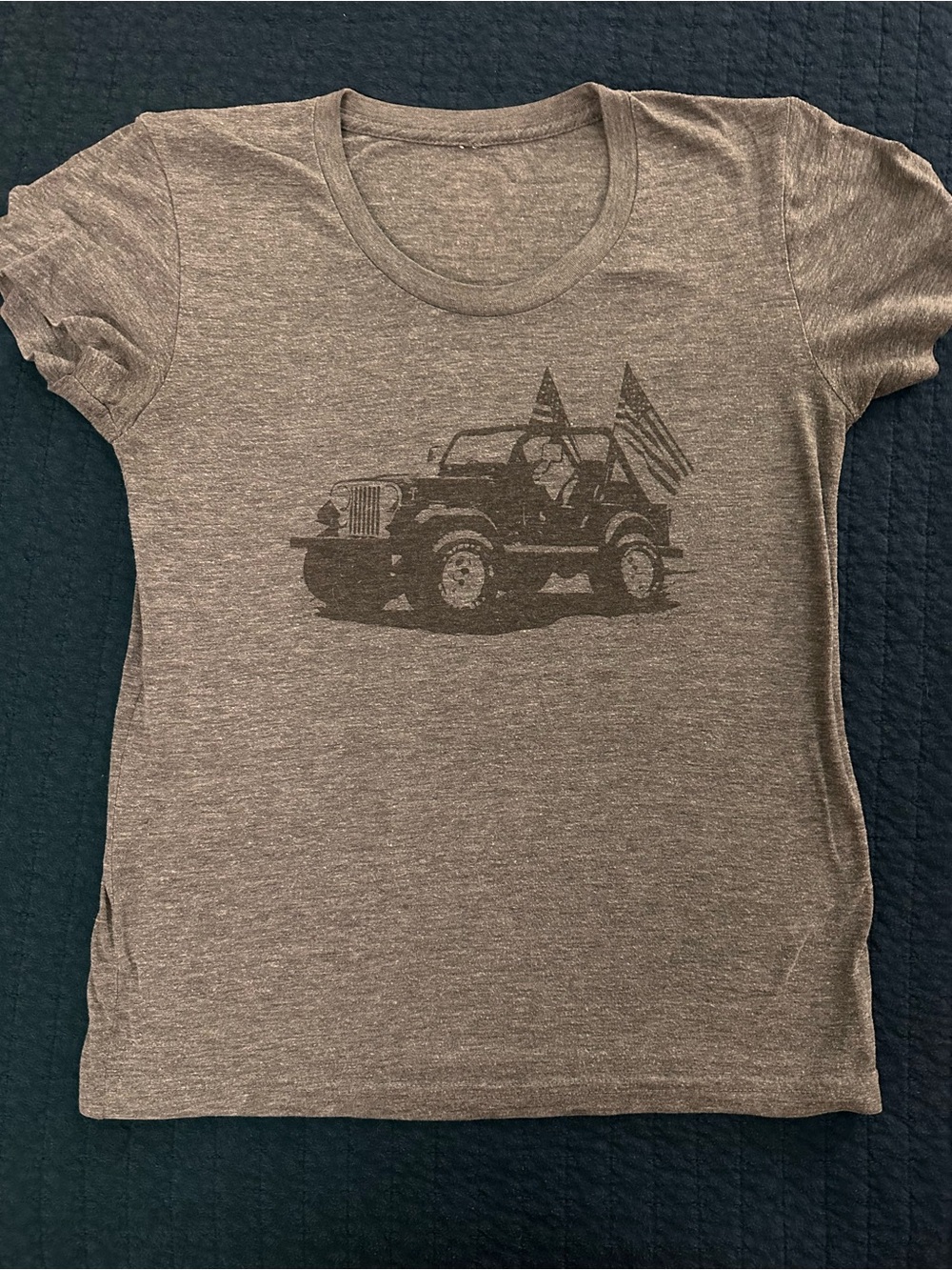 Jeep - American flag - Red White Blue Apparel women’s soft and worn tee CJ-7
